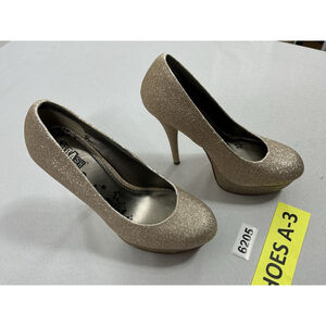 Womans Brash Platform Slipon Pumps Gold Sparkly 6 Stiletto NWOT